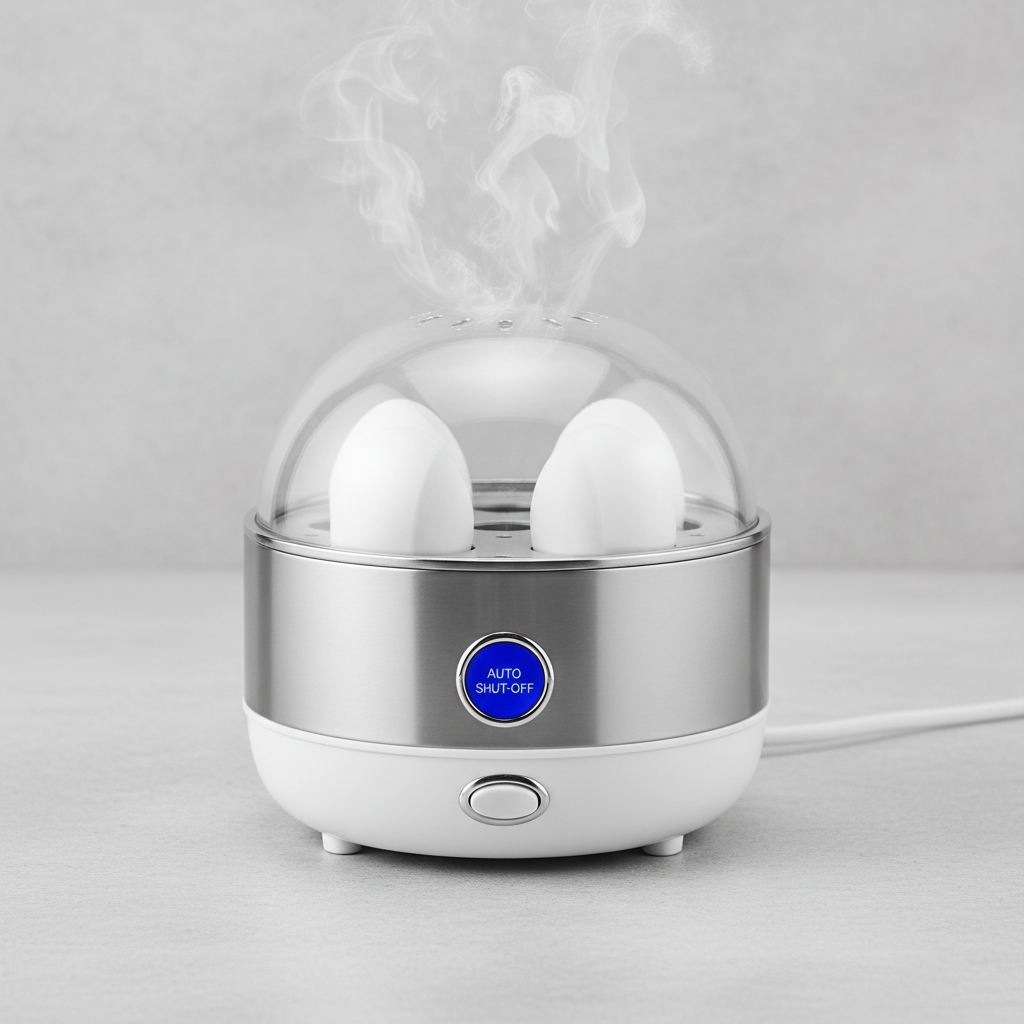 Egg Cooker Gray Background