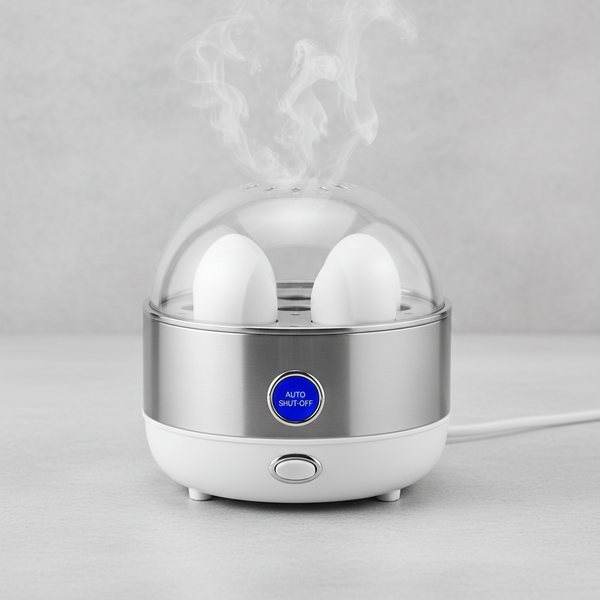 Egg Cooker Gray Background